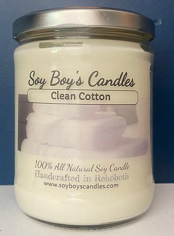 16 ounce Clean White Cotton Soy Candle