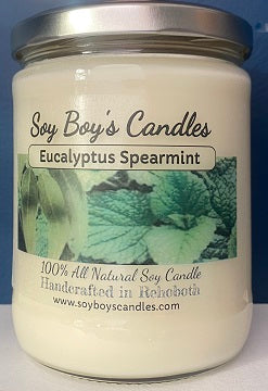 16 ounce Eucalyptus Spearmint Soy Candle
