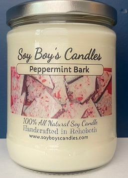 16 ounce Peppermint Bark Soy Candle