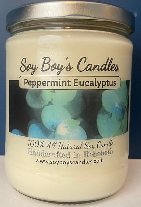 16 ounce Peppermint Eucalyptus Soy Candle